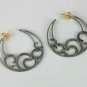 Pave Diamond Hoop Earring 925 Silver Hoop Earrings Wave Design Diamond Earring.