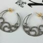 Pave Diamond Hoop Earring 925 Silver Hoop Earrings Wave Design Diamond Earring.