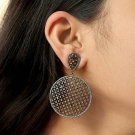 Boho Earring Pave Diamond 925 Silver Fashion Earring Round Earring Wedding Gift. Boho Earring Pave Diamond 925 Silver Fashion Earring Round Earring Wedding Gift.