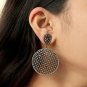 Boho Earring Pave Diamond 925 Silver Fashion Earring Round Earring Wedding Gift.