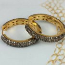 Pave Diamond Hoop Earring 925 Silver Diamond Big Hoop Earring Wedding Earrings.