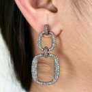 Pave Diamond Chain Link Earring 925 Silver Diamond Handmade Earring Wedding Gift