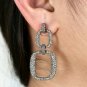 Pave Diamond Chain Link Earring 925 Silver Diamond Handmade Earring Wedding Gift