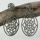 Diamond Flower Dangle Earring Boho 925 Sterling Silver Jewelry Birthday Gift. Diamond Flower Dangle Earring Boho 925 Sterling Silver Jewelry Birthday Gift.