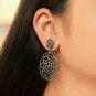 Diamond Flower Dangle Earring Boho 925 Sterling Silver Jewelry Birthday Gift.