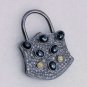 Pave Diamond Lock Pendant 925 Sterling Silver Pendant For Men Women Unisex.