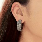 Hoop Earring Pave Diamond 925 Silver Fashion Diamond Earring Mothers Day Gift. Hoop Earring Pave Diamond 925 Silver Fashion Diamond Earring Mothers Day Gift.