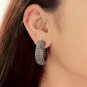 Hoop Earring Pave Diamond 925 Silver Fashion Diamond Earring Mothers Day Gift.