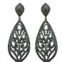 Drop Earring Pave Diamond 925 Silver Fine Drop Clip Earring Mother's Day Gift.