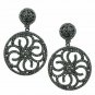 Pave Diamond Round Earring Art Deco 925 Silver Diamond Fashion Earring.