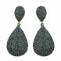 Drop Earring Pave Diamond 925 Silver Fine Diamond Earring Wedding Day Gift.