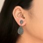 Drop Earring Pave Diamond 925 Silver Fine Diamond Earring Wedding Day Gift.