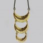 Pave Diamond 3 Crescent Moon Necklace Religious Jewelry For Christmas  pandent