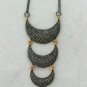 Pave Diamond 3 Crescent Moon Necklace Religious Jewelry For Christmas  pandent