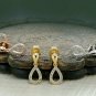 Cluster Pear TearDrop Shape Earrings For Women 14k Solid Gold Diamond Earring.