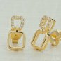 Diamond Earring Studs Solid 14k Gold Square Shape Diamond Studs Geometric Shape.