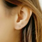 Solitaire Round Diamond Ear Stud 14k Solid Gold Dainty Earring Wedding Jewelry. Solitaire Round Diamond Ear Stud 14k Solid Gold Dainty Earring Wedding Jewelry.