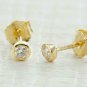 Solitaire Round Diamond Ear Stud 14k Solid Gold Dainty Earring Wedding Jewelry.