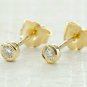 Solitaire Round Diamond Ear Stud 14k Solid Gold Dainty Earring Wedding Jewelry.