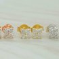 Diamond Studs Earrings Square Cluster Solid 14k Gold Cluster Studs Wedding Gift.