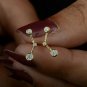 Diamond Stud Earring 14k Solid Gold Minimalist Designer Jewelry Birthday Gift.