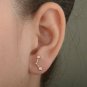 Diamond Stud Earring 14k Solid Gold Minimalist Designer Jewelry Birthday Gift.