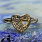 Pave Diamond Ring Heart Shape Fancy Diamond Ring 925 Silver Birthday's Gift.