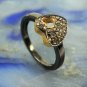 Pave Diamond Ring Heart Shape Fancy Diamond Ring 925 Silver Birthday's Gift.
