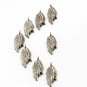 Pave Diamond Antique Feather Pendant 925 Silver Charm Pendant Additional Finding