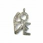 Pave Diamond Love Pendant Charm 925 Silver Diamond Love Jewelry Findings Gift.