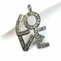 Pave Diamond Love Pendant Charm 925 Silver Diamond Love Jewelry Findings Gift.
