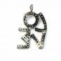 Pave Diamond Love Pendant Charm 925 Silver Diamond Love Jewelry Findings Gift.
