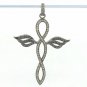 Pave Diamond Cross Necklace 925 Silver Diamond Religious Charm Pendant Gift.