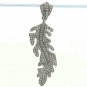 Leaf Pendant Pave Diamond 925 Silver Leaf Necklace Anniversary Diamond Pendant.