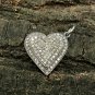 Pave Diamond Heart Charm 925 Silver Diamond Love Pendant Handmade Pendant Gift.