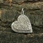 Pave Diamond Heart Charm 925 Silver Diamond Love Pendant Handmade Pendant Gift.
