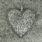 Heart Pendant Pave Diamond 925 Silver Diamond Pendant Necklace Hammered Pendant.