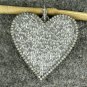 Heart Pendant Pave Diamond 925 Silver Diamond Pendant Necklace Hammered Pendant.