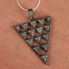 Natural Pave Diamond Triangle Pendant 925 Sterling Silver Fashion Jewelry.