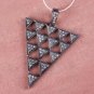 Natural Pave Diamond Triangle Pendant 925 Sterling Silver Fashion Jewelry.