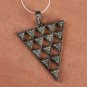 Natural Pave Diamond Triangle Pendant 925 Sterling Silver Fashion Jewelry.