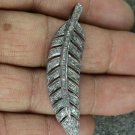 Leaf Pendant Pave Diamond 925 Silver Leaf Anniversary Diamond Pendant Charm.
