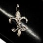 Pave Diamond Fleur De Lis Pendant 925 Silver Lily Diamond Charm Pendant Gift.