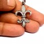 Pave Diamond Fleur De Lis Pendant 925 Silver Lily Diamond Charm Pendant Gift.