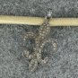 Pave Diamond Fleur De Lis Pendant 925 Silver Lily Diamond Charm Pendant Gift.