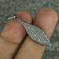 Pave Diamond Leaf Charm Pendant 925 Silver Diamond Leaf Charm Jewelry Findings.