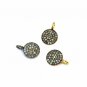 Pave Diamond Round Disc Pendant 925 Silver Diamond Double Bail Pendant Gift.