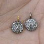 Pave Diamond Round Disc Pendant 925 Silver Diamond Double Bail Pendant Gift.