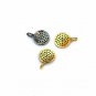 Pave Diamond Round Disc Pendant 925 Silver Diamond Double Bail Pendant Gift.