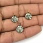 Pave Diamond Round Disc Pendant 925 Silver Diamond Double Bail Pendant Gift.